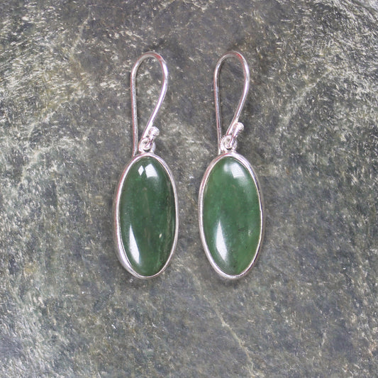 Roimata or Teardrop earrings carved from Hapopo Pounamu - NZ Greenstone