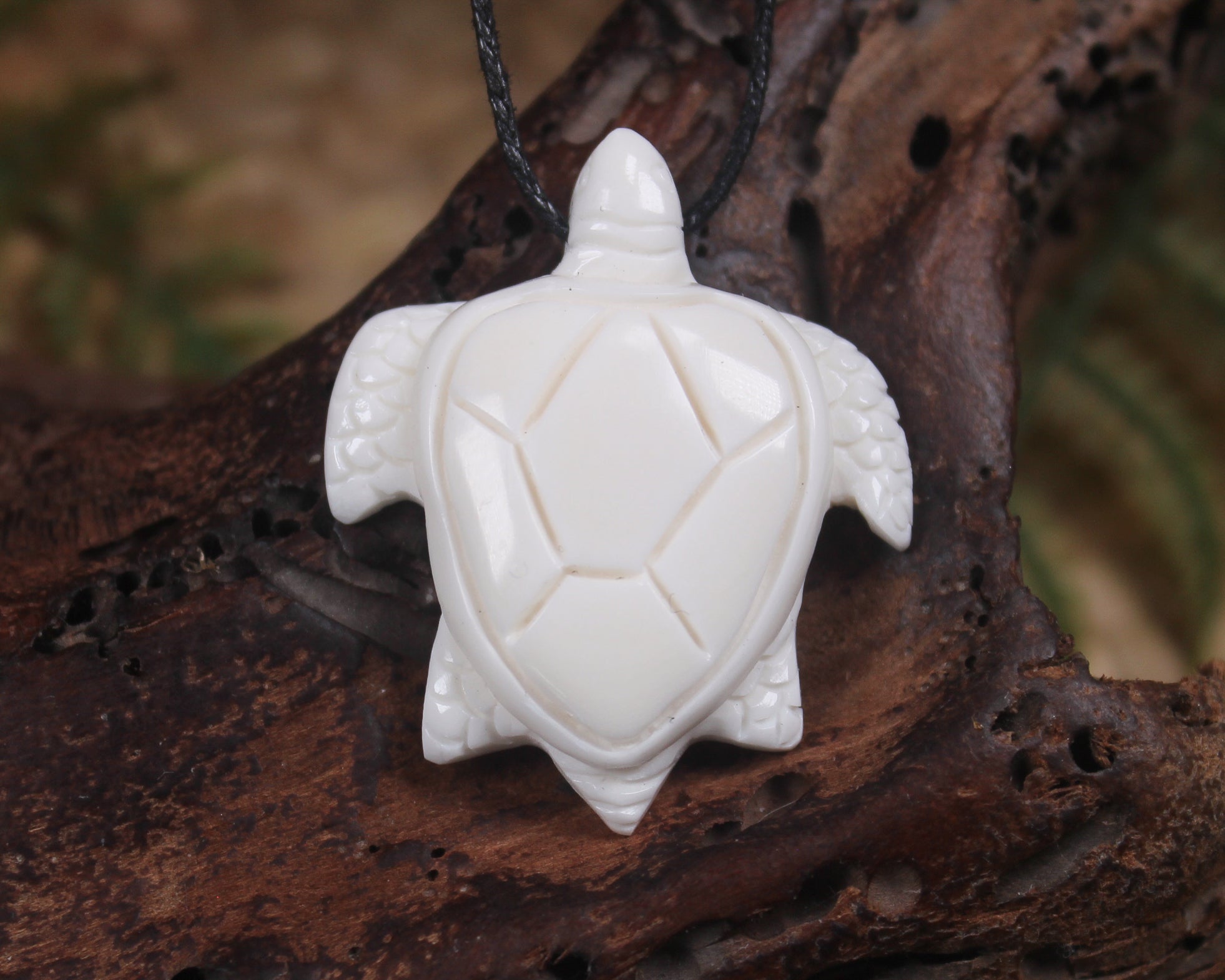 Turtle carved from beef bone