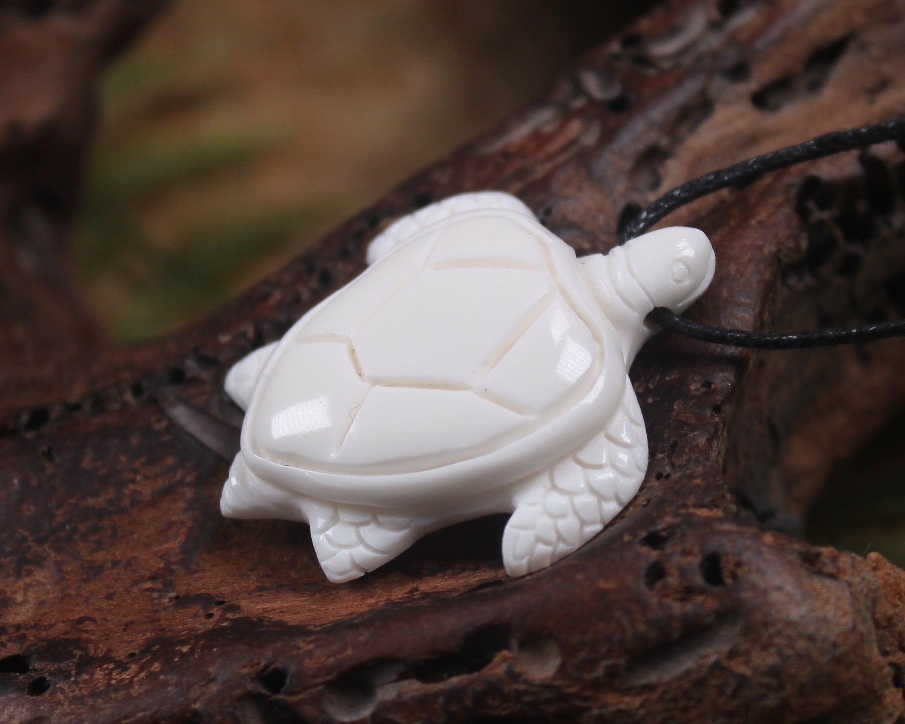 Turtle carved from beef bone