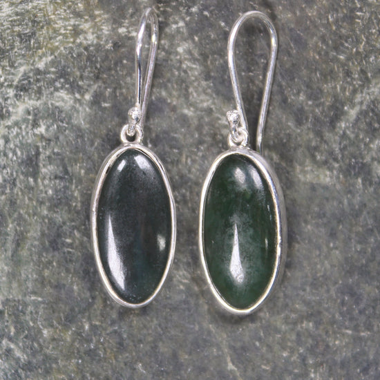 Roimata or Teardrop earrings carved from Kawakawa Pounamu - NZ Greenstone