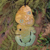 Hei Tiki carved from Flower Jade Pounamu - NZ Greenstone
