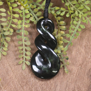 Twist carved from Kawakawa Pounamu - NZ Greenstone