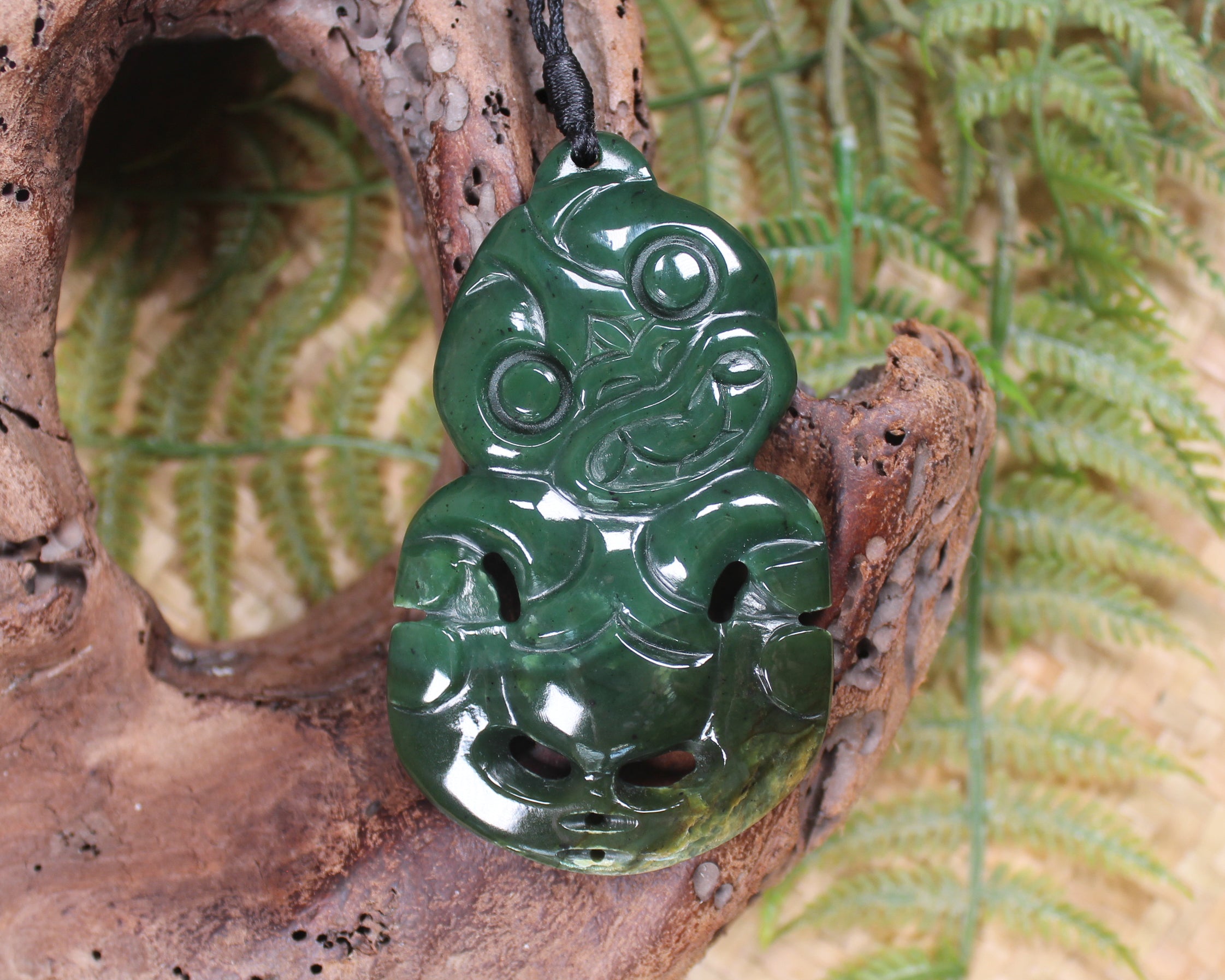 Hei Tiki carved from Kawakawa Pounamu - NZ Greenstone