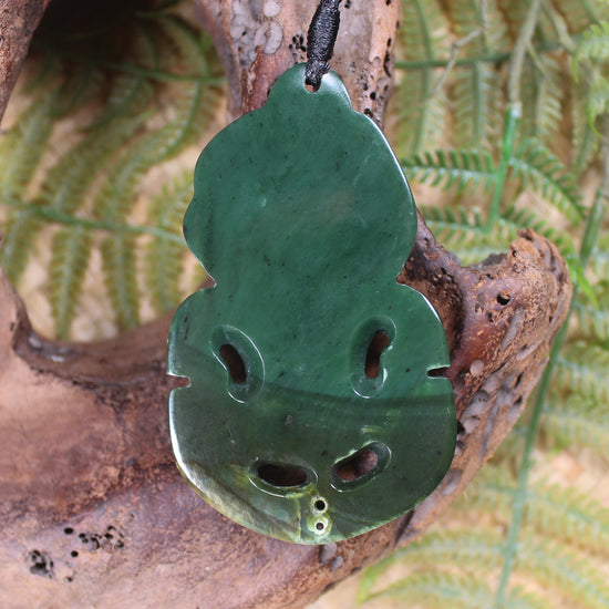 Hei Tiki carved from Kawakawa Pounamu - NZ Greenstone