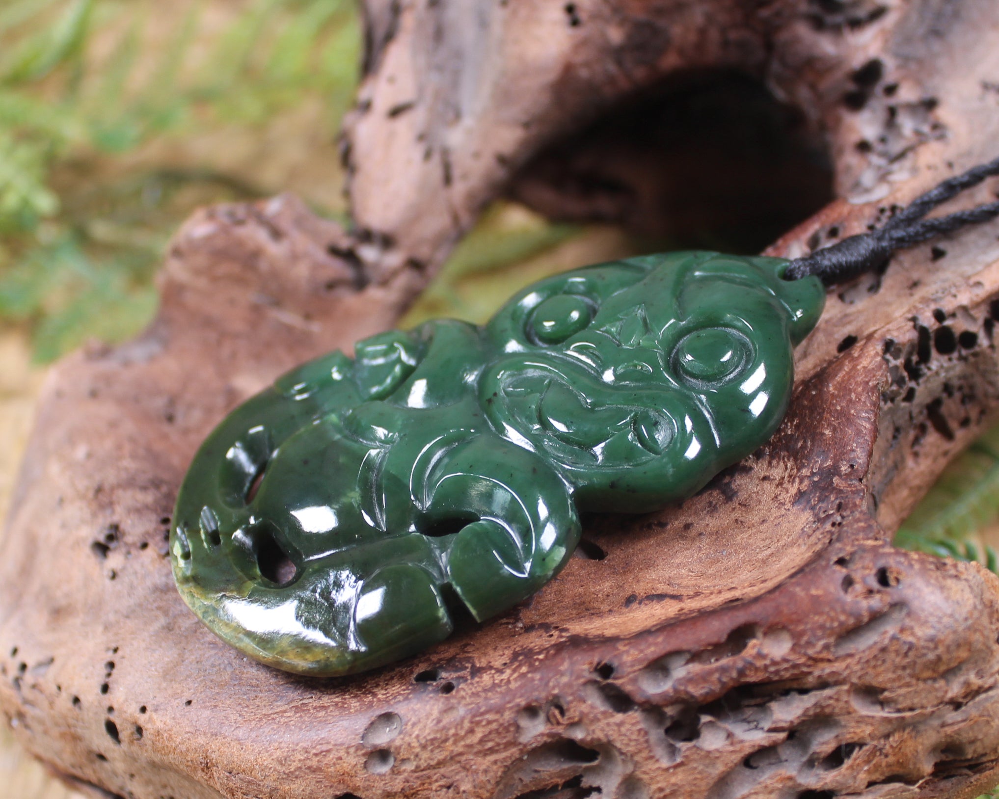 Hei Tiki carved from Kawakawa Pounamu - NZ Greenstone