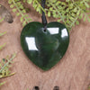 Heart carved from Kawakawa Pounamu - NZ Greenstone