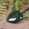 Heart carved from Kawakawa Pounamu - NZ Greenstone