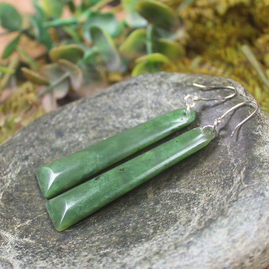 Hapopo Pounamu Toki earrings - NZ Greenstone