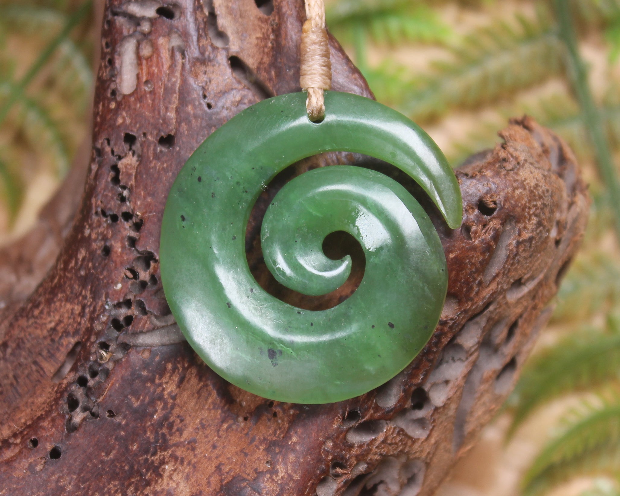 Koru carved from Hapopo Pounamu - NZ Greenstone