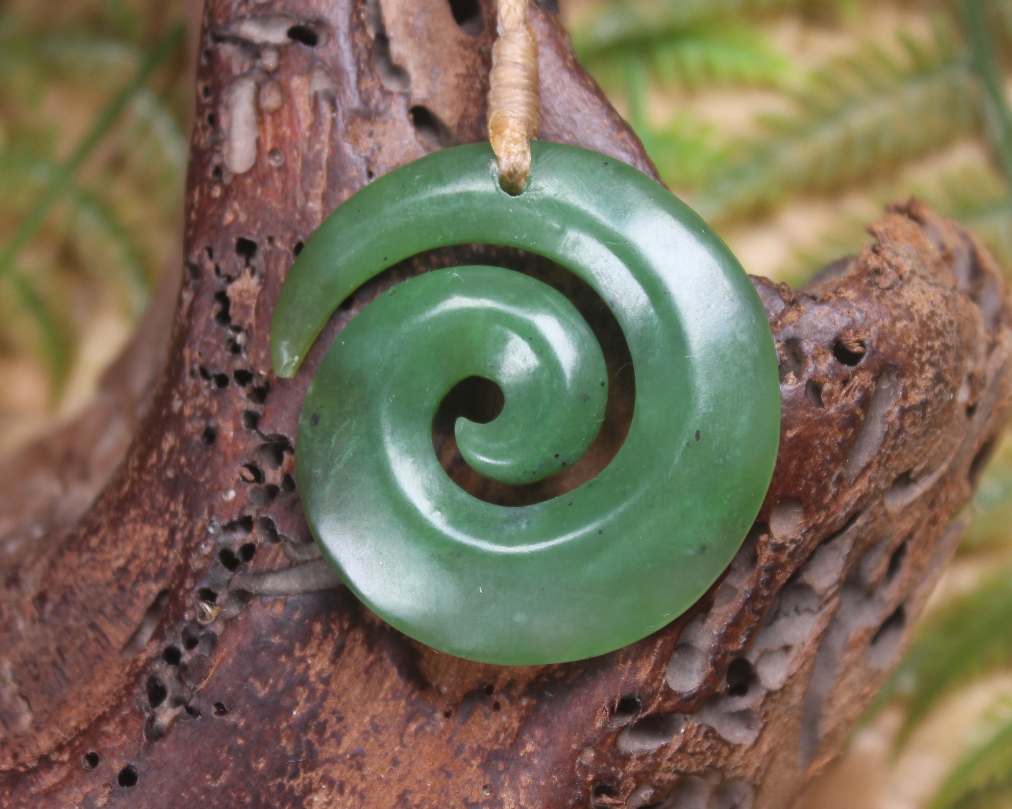 Koru carved from Hapopo Pounamu - NZ Greenstone