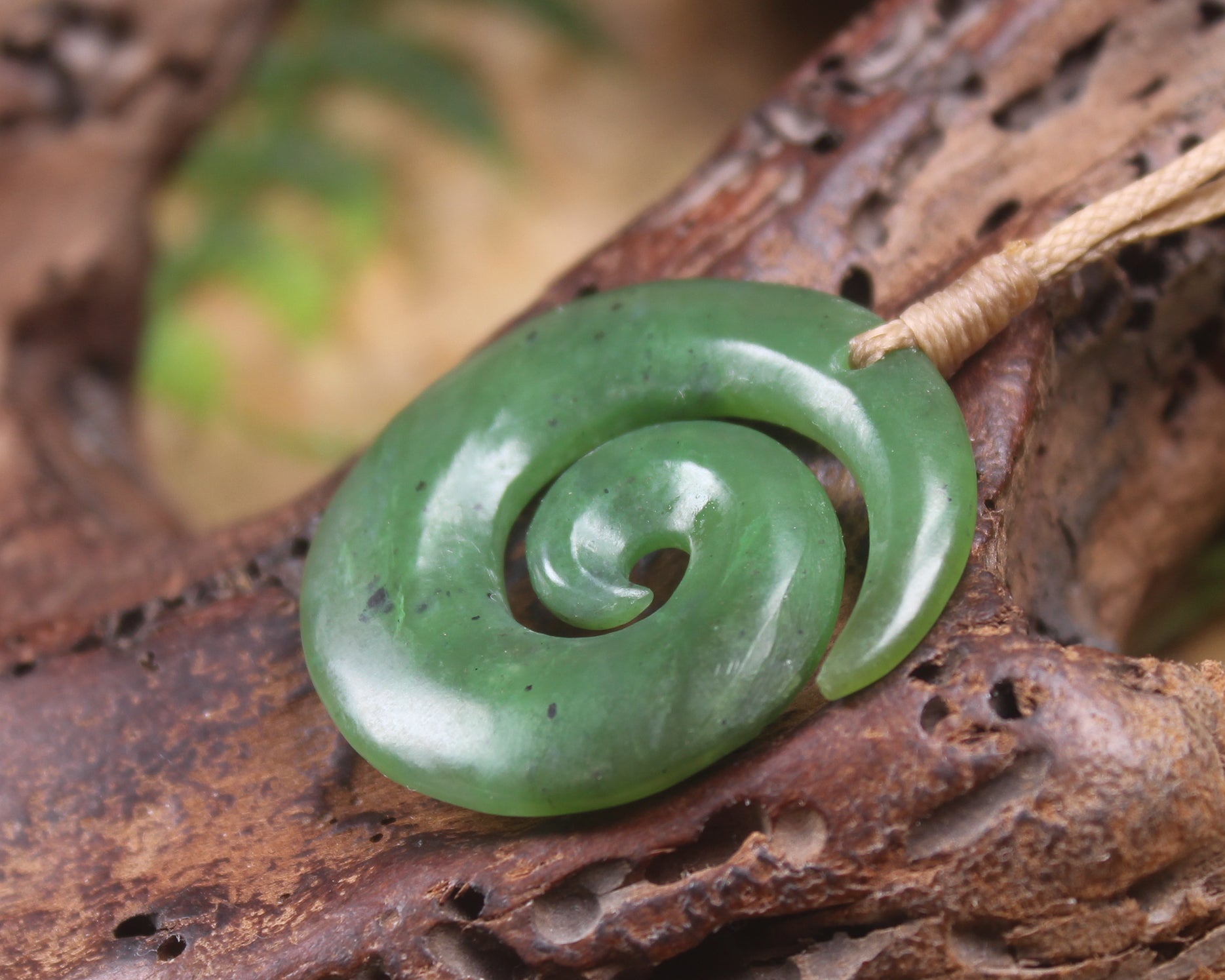 Koru carved from Hapopo Pounamu - NZ Greenstone