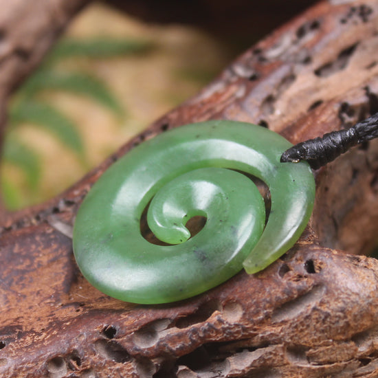 Koru carved from Hapopo Pounamu - NZ Greenstone