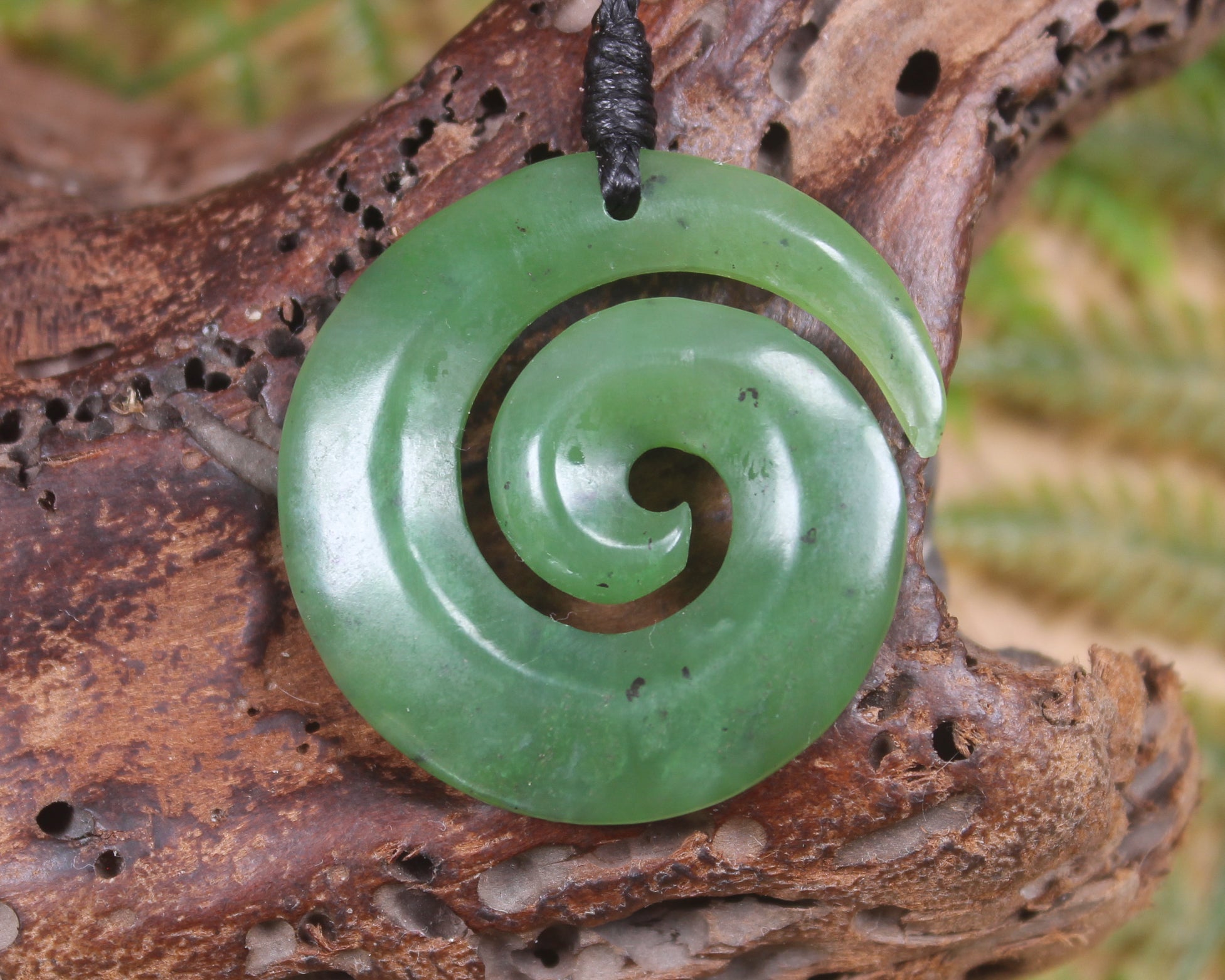 Koru carved from Hapopo Pounamu - NZ Greenstone