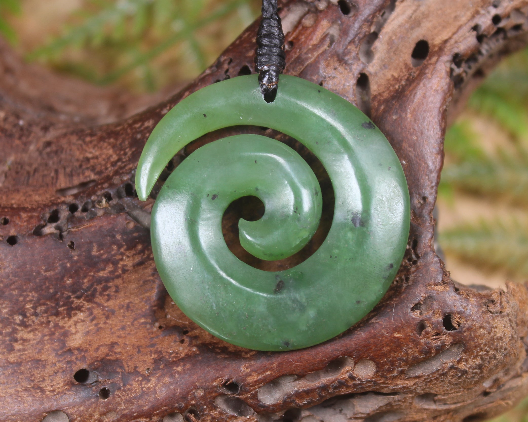 Koru carved from Hapopo Pounamu - NZ Greenstone