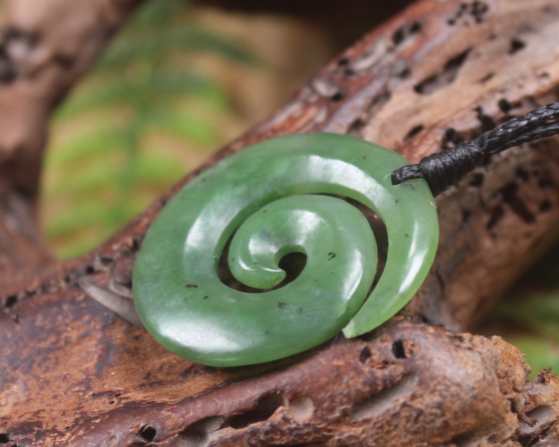Koru carved from Hapopo Pounamu - NZ Greenstone