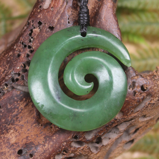 Koru carved from Hapopo Pounamu - NZ Greenstone