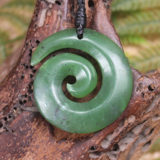 Koru carved from Hapopo Pounamu - NZ Greenstone