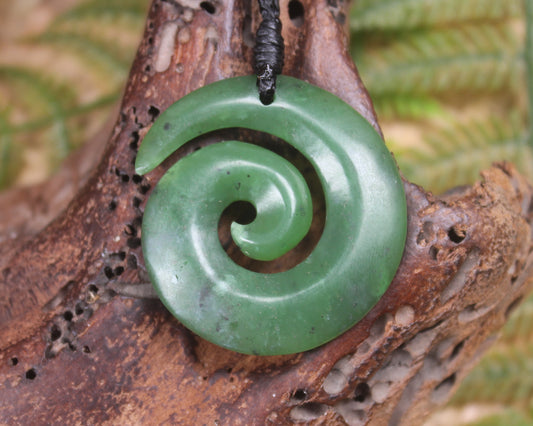 Koru carved from Hapopo Pounamu - NZ Greenstone