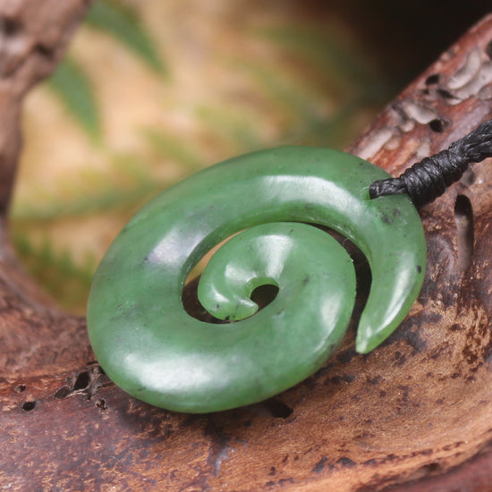 Koru carved from Hapopo Pounamu - NZ Greenstone