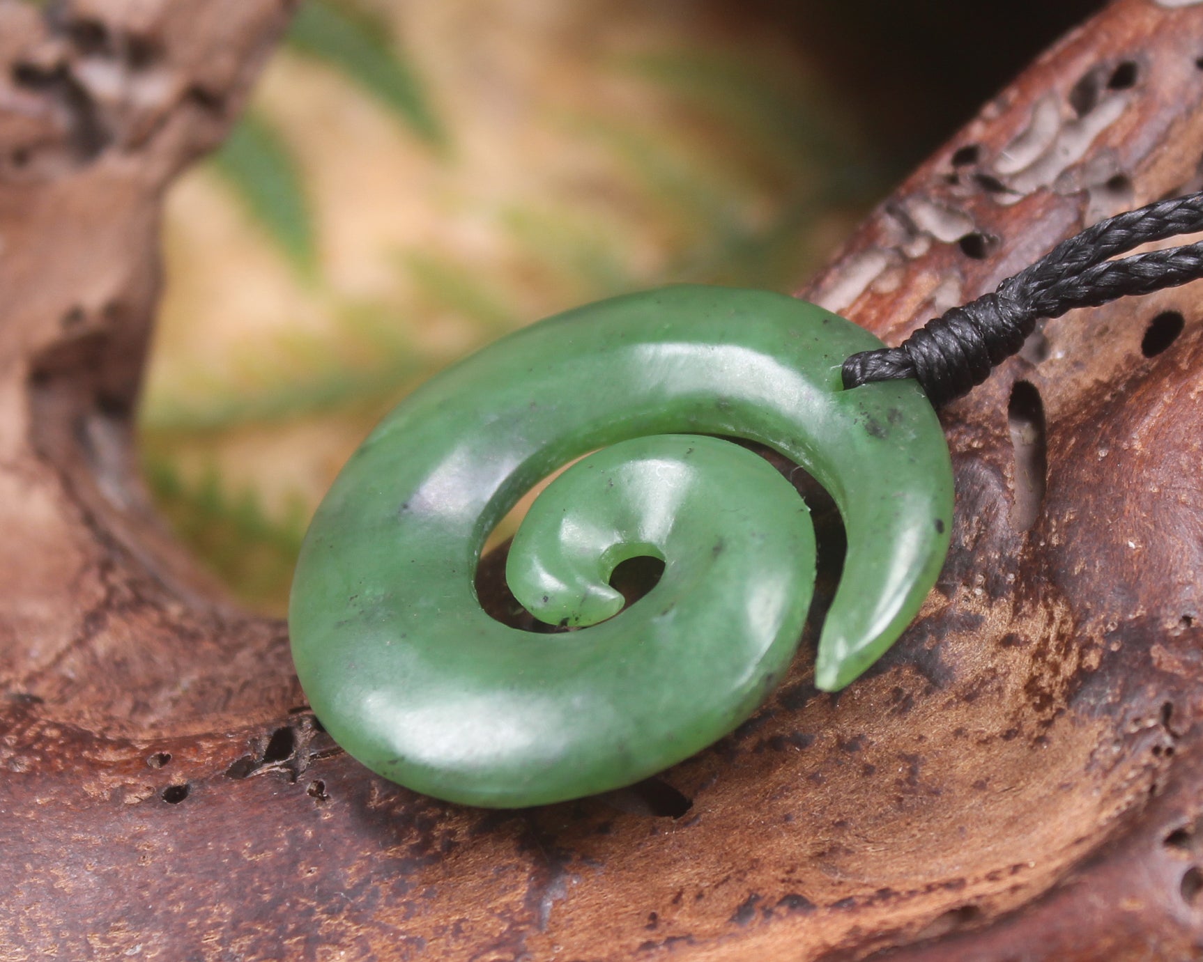 Koru carved from Hapopo Pounamu - NZ Greenstone