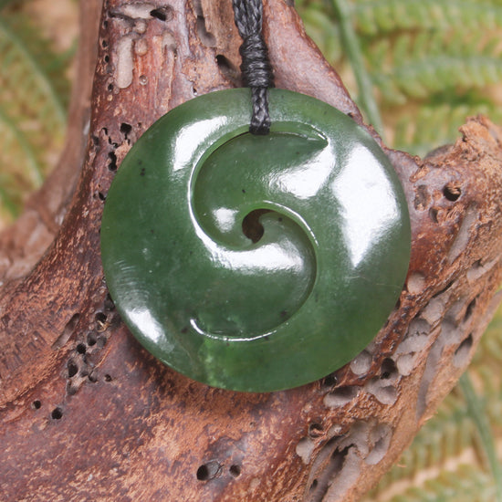 Koru carved from Hapopo Pounamu - NZ Greenstone