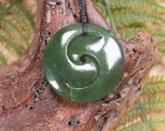 Koru carved from Hapopo Pounamu - NZ Greenstone