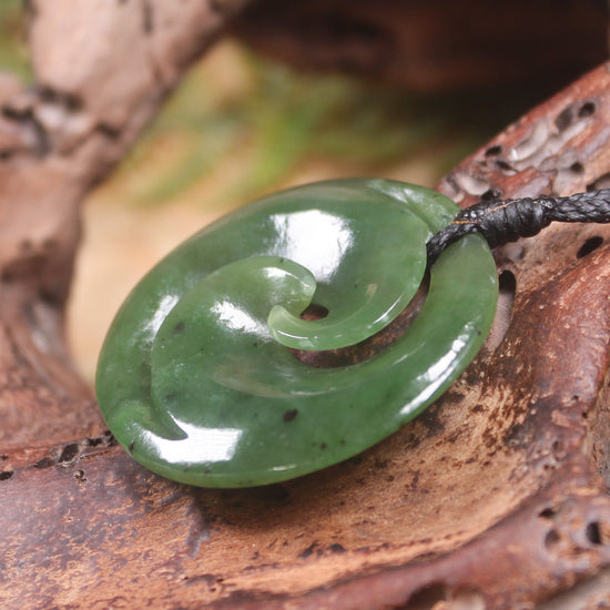 Koru carved from Hapopo Pounamu - NZ Greenstone