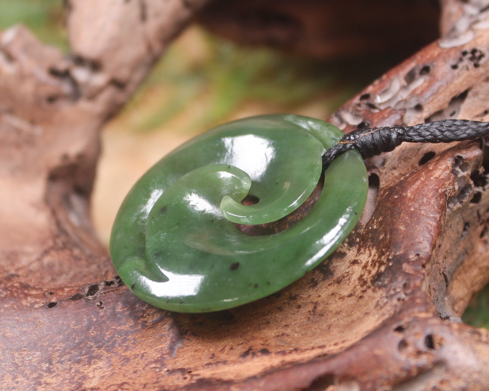 Koru carved from Hapopo Pounamu - NZ Greenstone