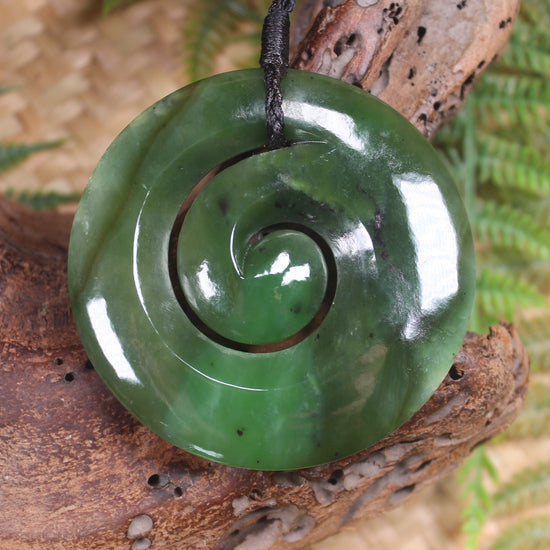 Koru carved from Hapopo Pounamu - NZ Greenstone