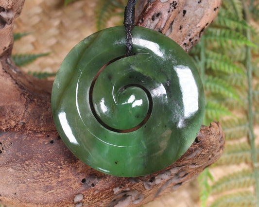 Koru carved from Hapopo Pounamu - NZ Greenstone