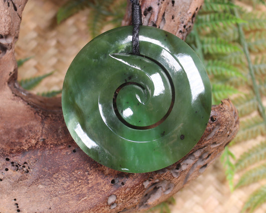 Koru carved from Hapopo Pounamu - NZ Greenstone