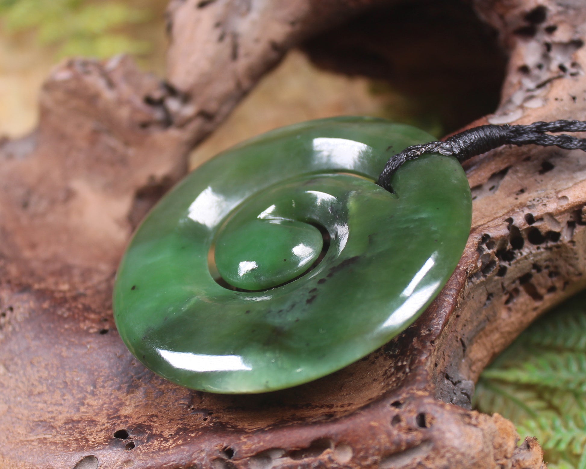 Koru carved from Hapopo Pounamu - NZ Greenstone