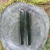 Roimata or Teardrop earrings carved from Kawakawa Pounamu - NZ Greenstone