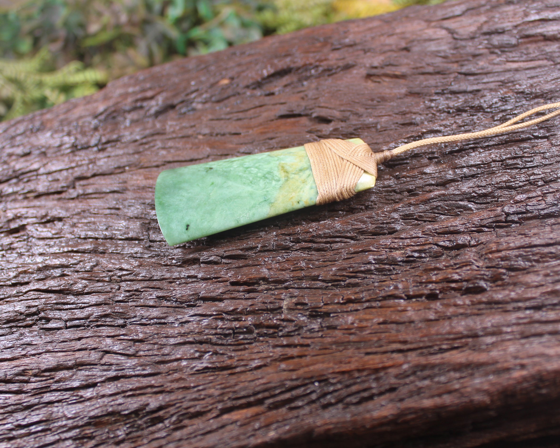 Toki or Adze Pendant carved from Flower Jade Pounamu - NZ Greenstone