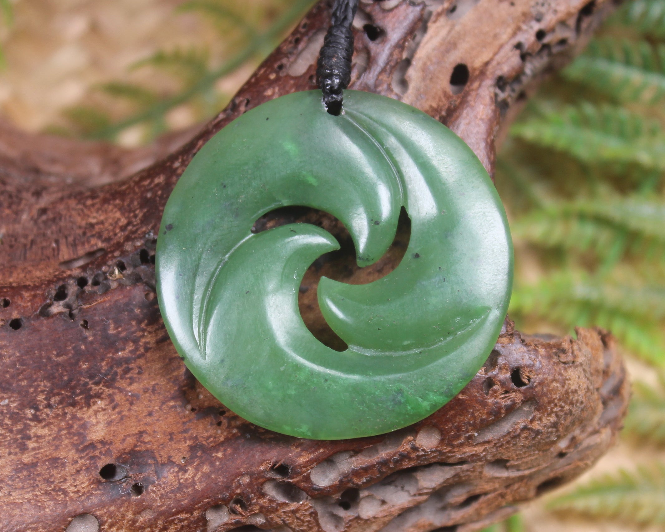 Koru carved from Hapopo Pounamu - NZ Greenstone