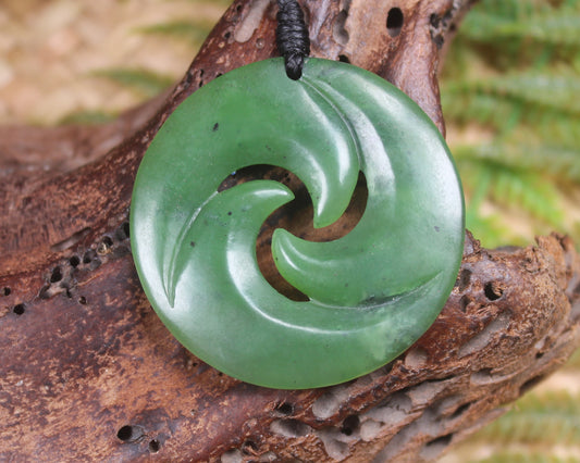 Koru carved from Hapopo Pounamu - NZ Greenstone