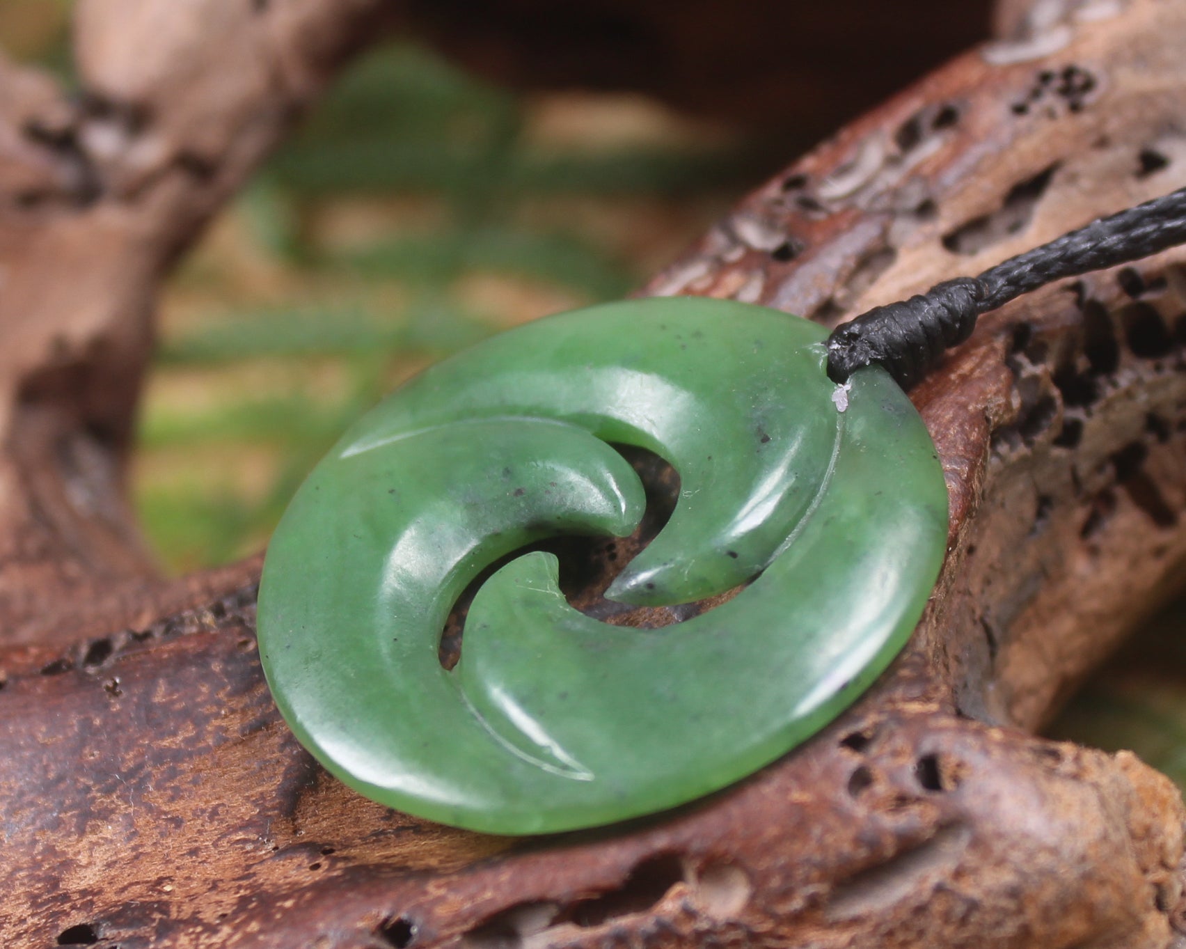 Koru carved from Hapopo Pounamu - NZ Greenstone