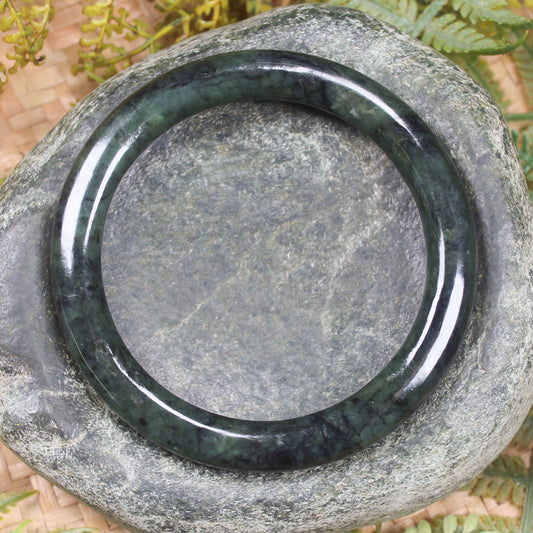 Bangle carved from Rimu Pounamu - NZ Greenstone