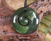 Koru carved from Rimu Pounamu - NZ Greenstone
