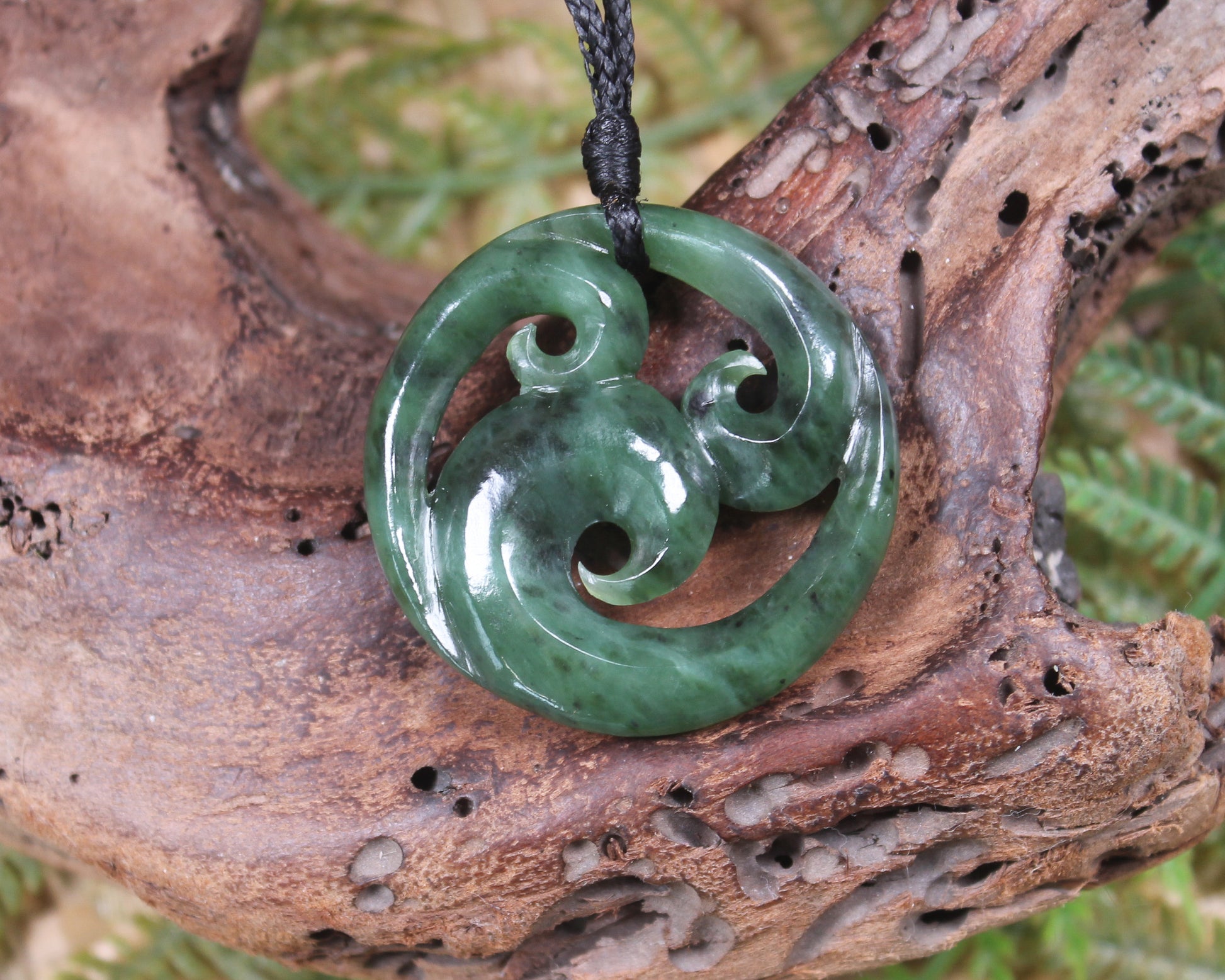 Koru carved from Hapopo Pounamu - NZ Greenstone