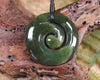 Koru carved from Rimu Pounamu - NZ Greenstone