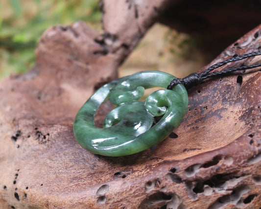Koru carved from Hapopo Pounamu - NZ Greenstone