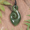 Twist or Pikorua carved from Hapopo Pounamu - NZ Greenstone