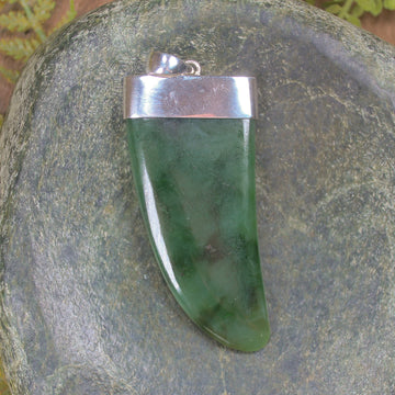 Taniwha Tooth or Niho carved from Kawakawa Pounamu - NZ Greenstone