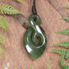 Twist or Pikorua carved from Hapopo Pounamu - NZ Greenstone