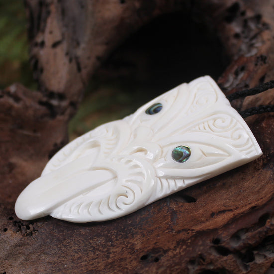 Tekoteko head carved from NZ Beef Bone