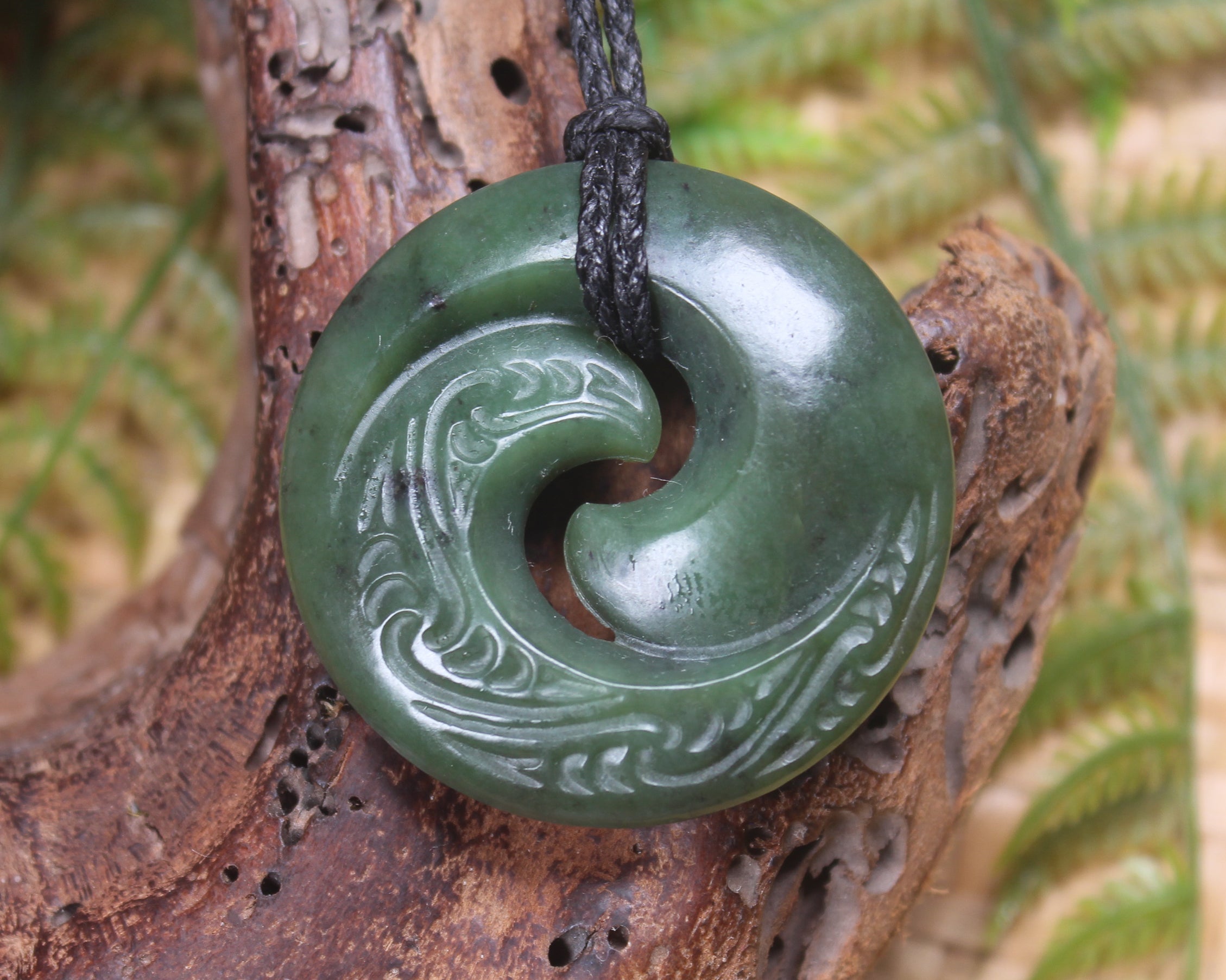 Koru carved from Hapopo Pounamu - NZ Greenstone