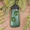 Hapopo Pounamu Toki with Koru - NZ Greenstone