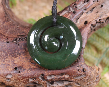 Koru pendant carved from Kawakawa Pounamu - NZ Greenstone