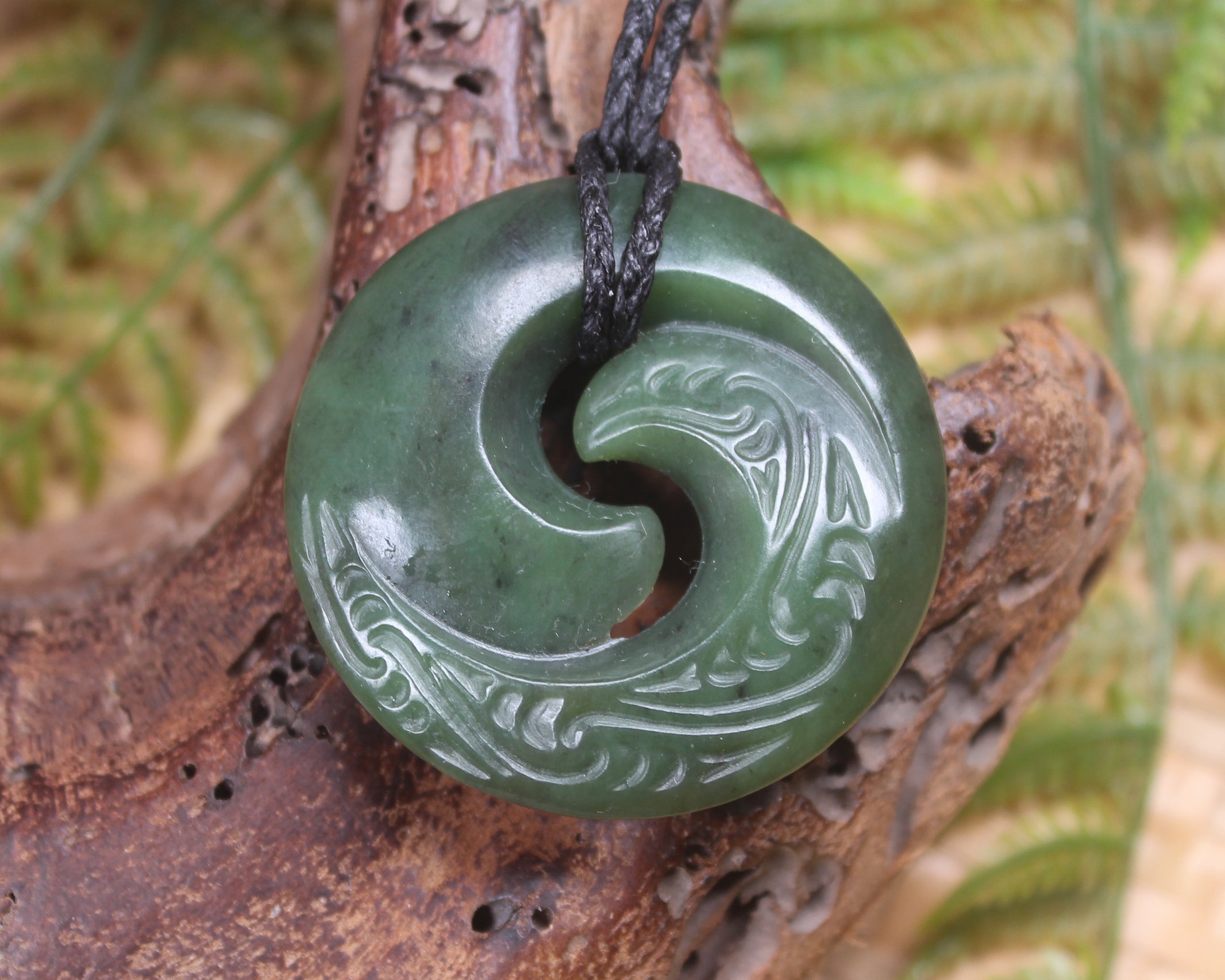 Koru carved from Hapopo Pounamu - NZ Greenstone